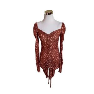 NWT PrettyLittleThing Terracotta Polkadot Dress